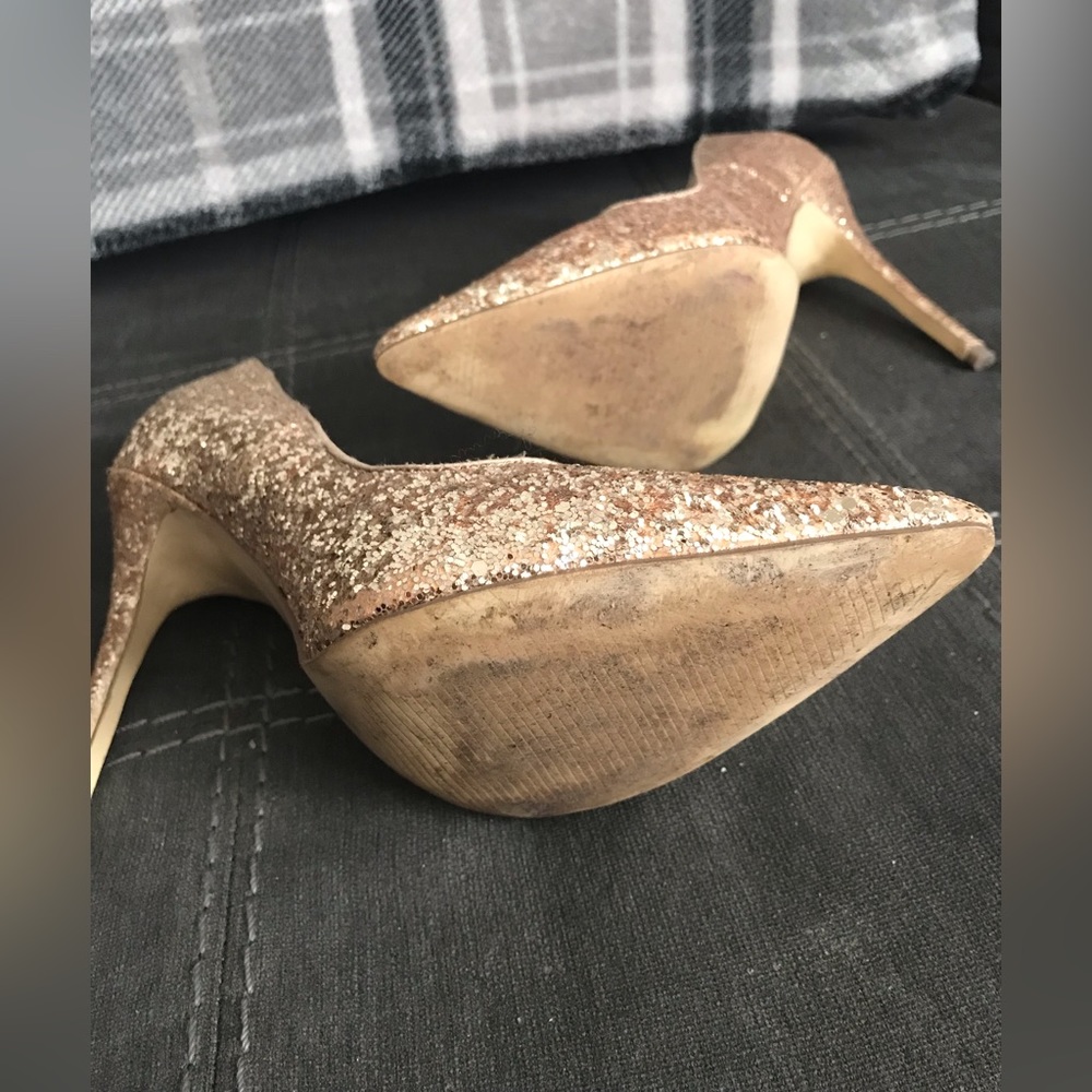 Steve Madden Atlantyc gold glitter heels - Picture 3 of 6
